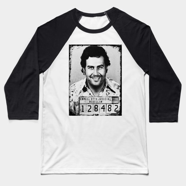 Escobar Mugshot Baseball T-Shirt by NineBlack